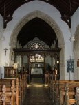 The chancel arch and screen. Restored, but done well, I think.