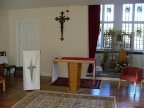 Facing east - the oratory altar.