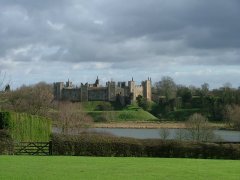 View across the lake to the castle.