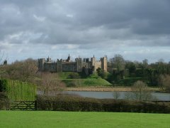 View across the lake to the castle.