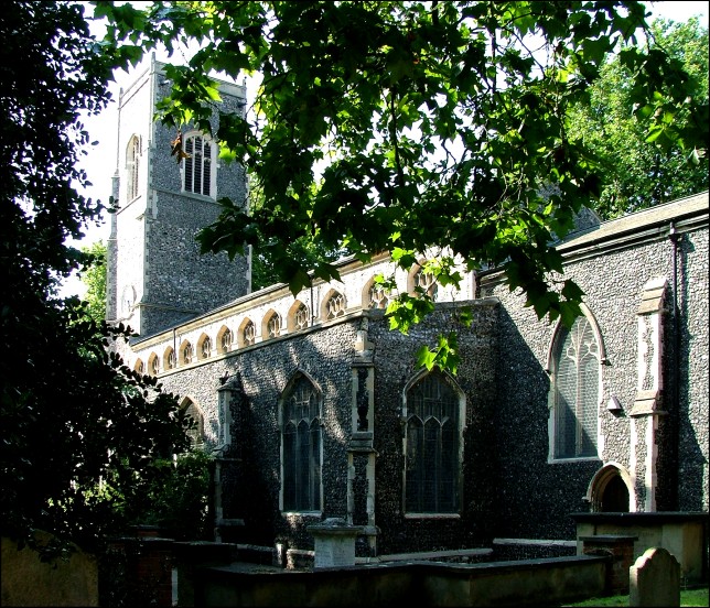 Ipswich St Clement: a handsome church stately among its trees