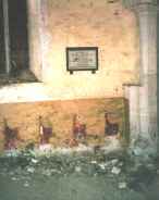 Ghosts of the past: Mickfielders' pew ends outlined in the wall.