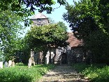 up the churchyard path