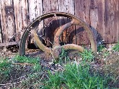 wheel of a horse box
