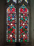 decorative glass in the converted medieval south porch