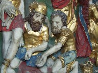 Flemish altar piece: soldiers playing dice