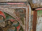 Barnadiston family pew: detail